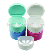 Hot Sale Colourful plastic dental box case for keeping denture cleaning